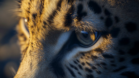 Close up of a leopard's eye in Kruger Park, South Africaの写真素材