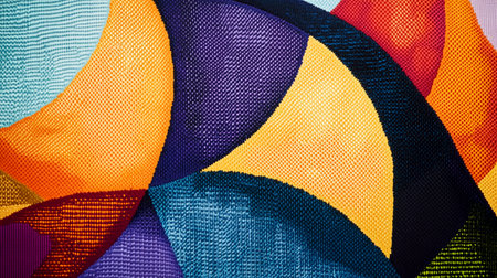 Texture, background, pattern, silk fabric, multicolored bright lines of different shades of the same colorの写真素材