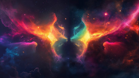 Abstract background with nebula and stars. 3d illustration. Space.の写真素材