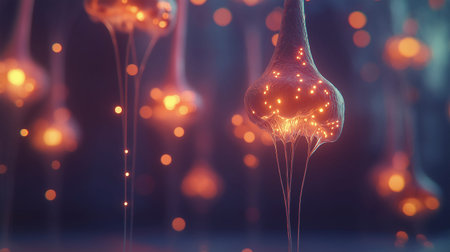 3d render of cells floating in the air.