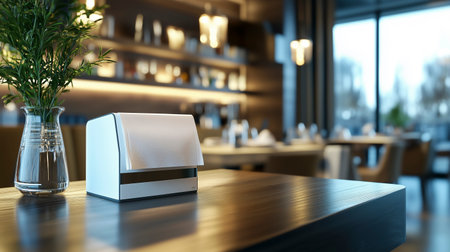 Close up of a coffee shop counter. 3d rendering mock upの写真素材