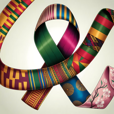 Set of ribbons of different colors and patterns. Vector illustration.の素材