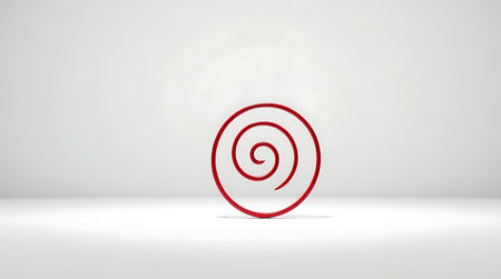 3D rendering of a white background with a red spiral in itの素材