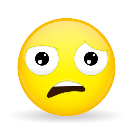 What emoji. Shock emotion. Wtf emoticon. Cartoon style.