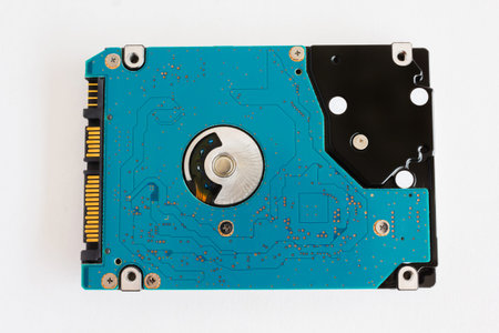 computer harddisk drive on white background