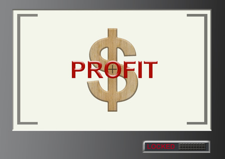 Text profit with dollar symbol in target locked screen in modern millennium styleの写真素材