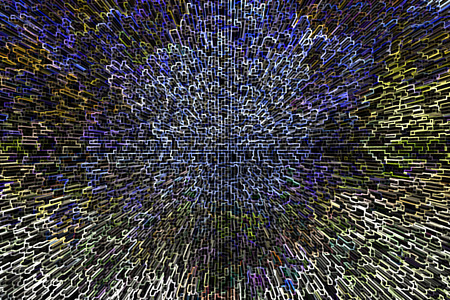 Colourful blue line shape pattern abstract dimension modern backgroundの写真素材