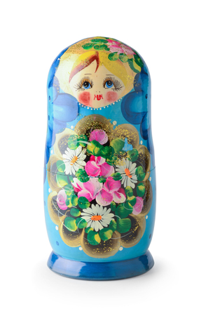 Russian doll isolated on white backgroundの写真素材