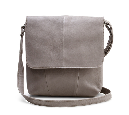 Leather women handbag isolated on white backgroundの写真素材