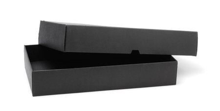 Open black box isolated on white background