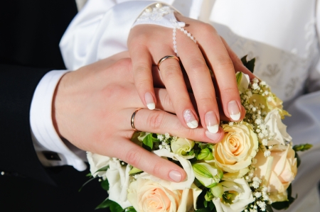 Bride & Groom, Hand marriedの写真素材