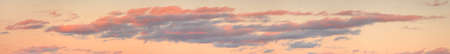 Colorful purple sunset twilight evening sky. High-resolution stitch panorama image. the colours of the sunset.の写真素材