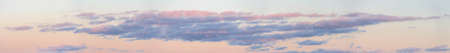 Colorful Panoramic view of Sunset Sunrise Sundown Sky with light clouds, panoramaの写真素材