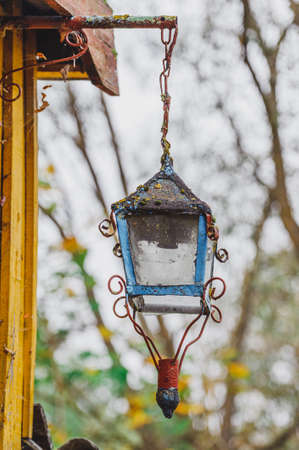 Old broken lantern in the village of Druya in Belarusの写真素材