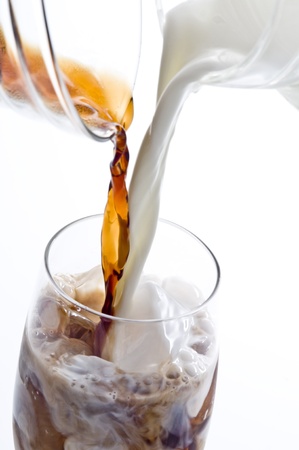 iced cafÃ© au laitの写真素材