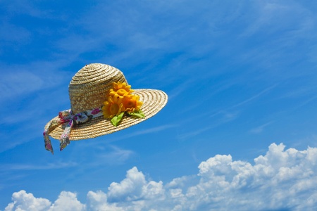 straw hatの写真素材
