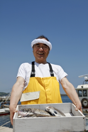 Japanese fishermanの写真素材