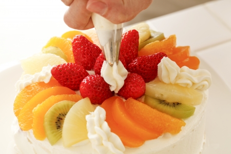 Cake makingの写真素材