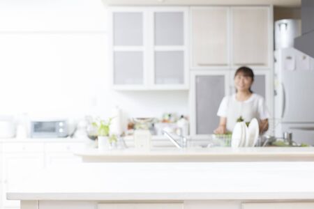 Blurred Kitchen backgroundの写真素材