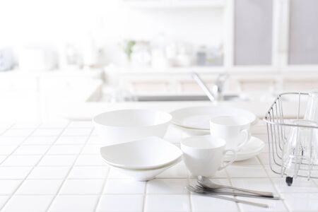 Bright, clean kitchenの写真素材