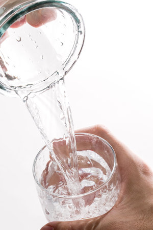 Pour mineral waterの写真素材