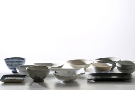 Japanese tableware image, background materialの写真素材