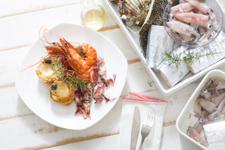 Seafood grillの写真素材