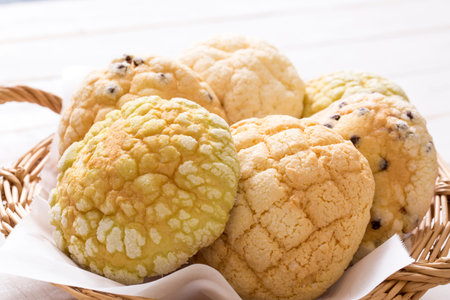 Melon, Japanese sweet breadの写真素材