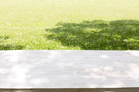 Background, table in the grass, material syntheticの写真素材