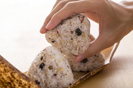 Rice Balls, Millet Riceの写真素材