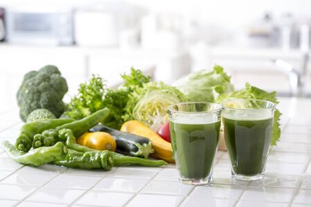 Vegetables and Green Juice of the Kitchen,の写真素材