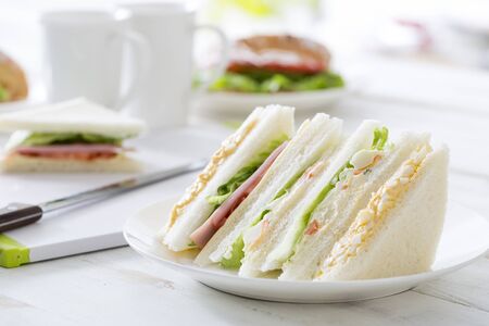 Morning Meal, Sandwich, Japanese Dining Tableの写真素材