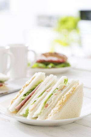 Morning Meal, Sandwich, Japanese Dining Tableの写真素材
