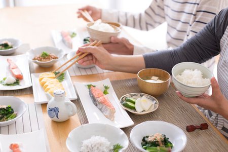 Eat healthy and healthy Japanese breakfast