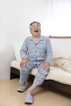 Healthy old man who can sleep wellの写真素材