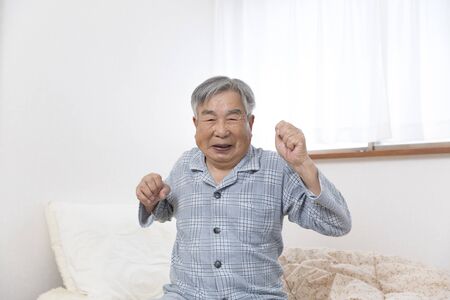 Healthy old man who can sleep wellの写真素材