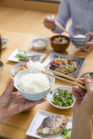 Rice, Japanese food, white riceの写真素材