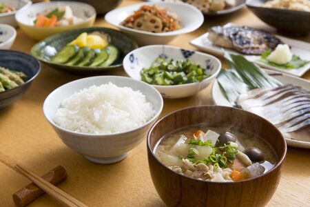 Japanese Home Cooking, Various Kinds of Prepared Dishesの写真素材