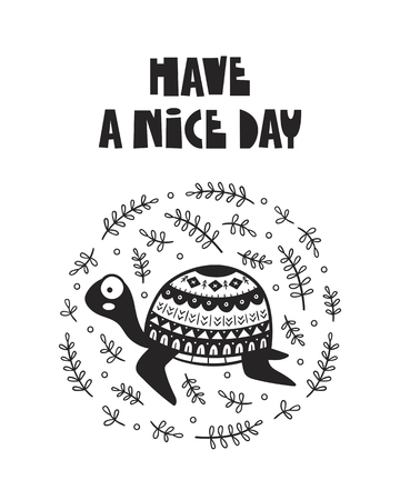 Cute turtle, poster for baby room, greeting card, print on the wall, pillow, decoration, baby's clothes and t-shirtsのイラスト素材