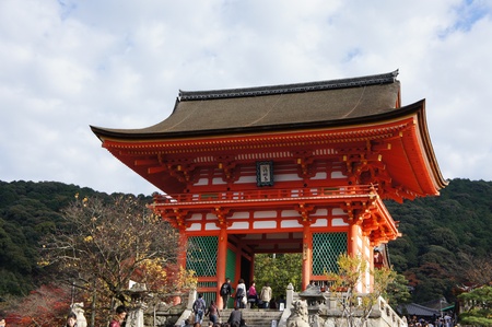 Gateway of Kiyomizu Temple in Kyoto Japanのeditorial素材