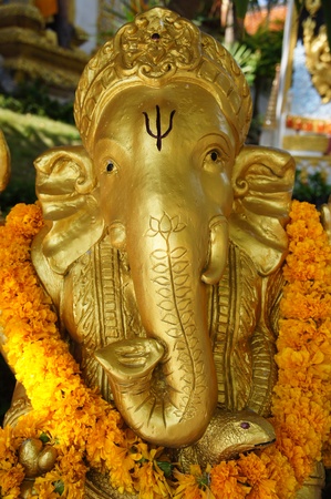 Golden Hindu God Ganesh, Chiang Mai, Thailand  の写真素材