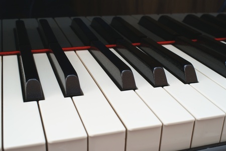 Closeup of Grand Piano Keysの写真素材