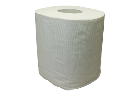 toilet paper on white backgroundの写真素材