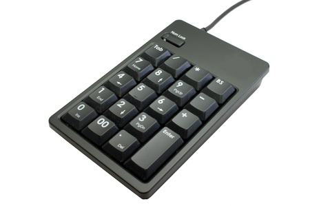 Black Numeric keypad isolated on whiteの写真素材