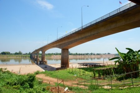 Thai-Laos friendship bridge, Thailandの写真素材