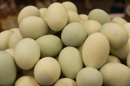 fresh eggs for sale at a marketの写真素材