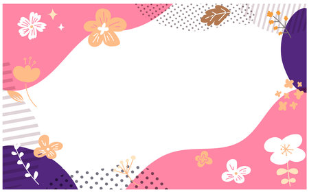 cute floral frame with place for your text. vector illustration.のイラスト素材