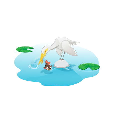 Cute Egret Macaw Kawaii Illustrationのイラスト素材