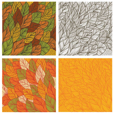 Leaves pattern with autumn paletteのイラスト素材