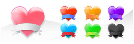 Colorful hearts stamp, template.のイラスト素材